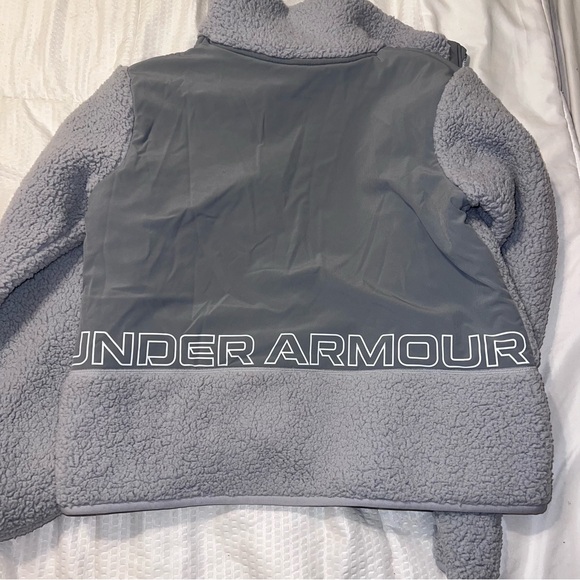 Womens Under Armour Gray Sherpa Fleece Jacket Small NWT - Picture 8 of 10